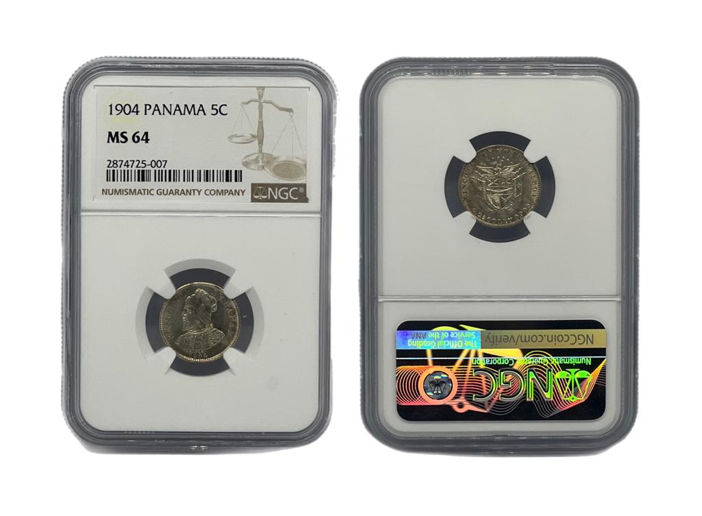 5 Centésimo 1904 Panamá NGC