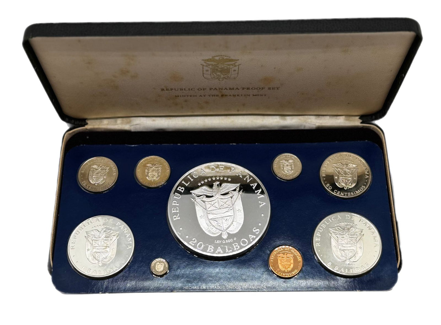 1981 Panamá Proof Set de 9 Monedas por Franklin Mint