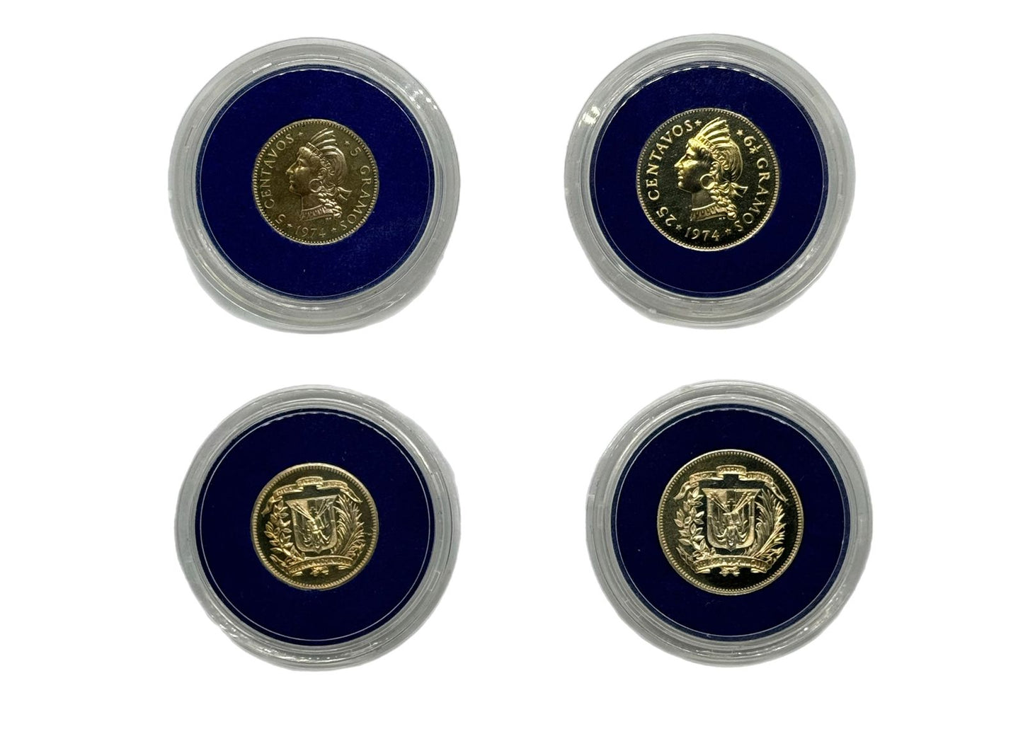 1973 República Dominicana Proof Set de 2 Monedas