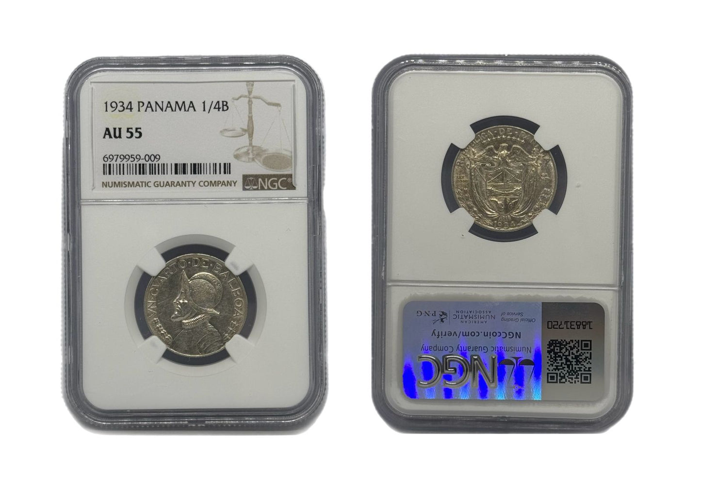 1/4 Balboa 1934 Panamá NGC