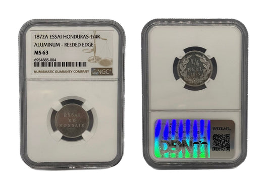 1/4 Real 1872A Honduras NGC