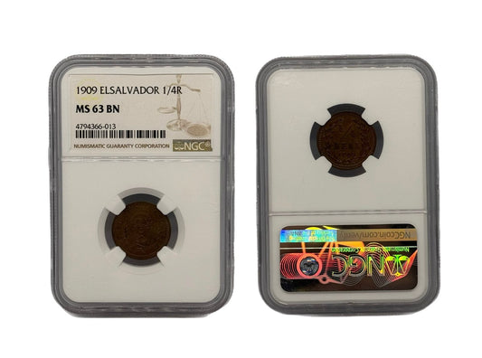 1/4 Real 1909 El Salvador NGC