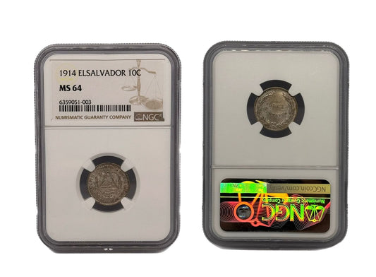 10 Centavos 1914 El Salvador NGC
