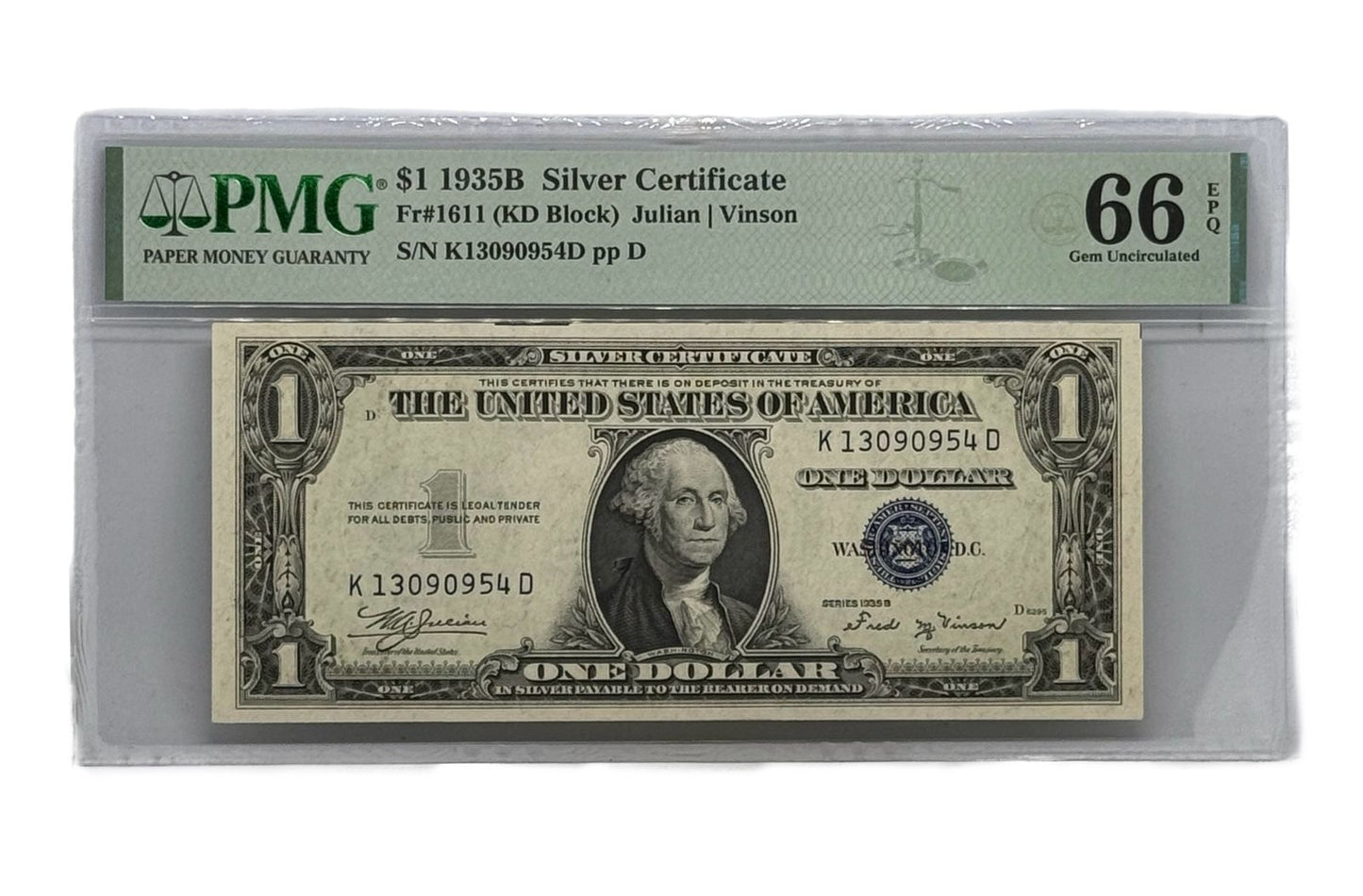1 Dolar Silver Certificate 1935 PMG