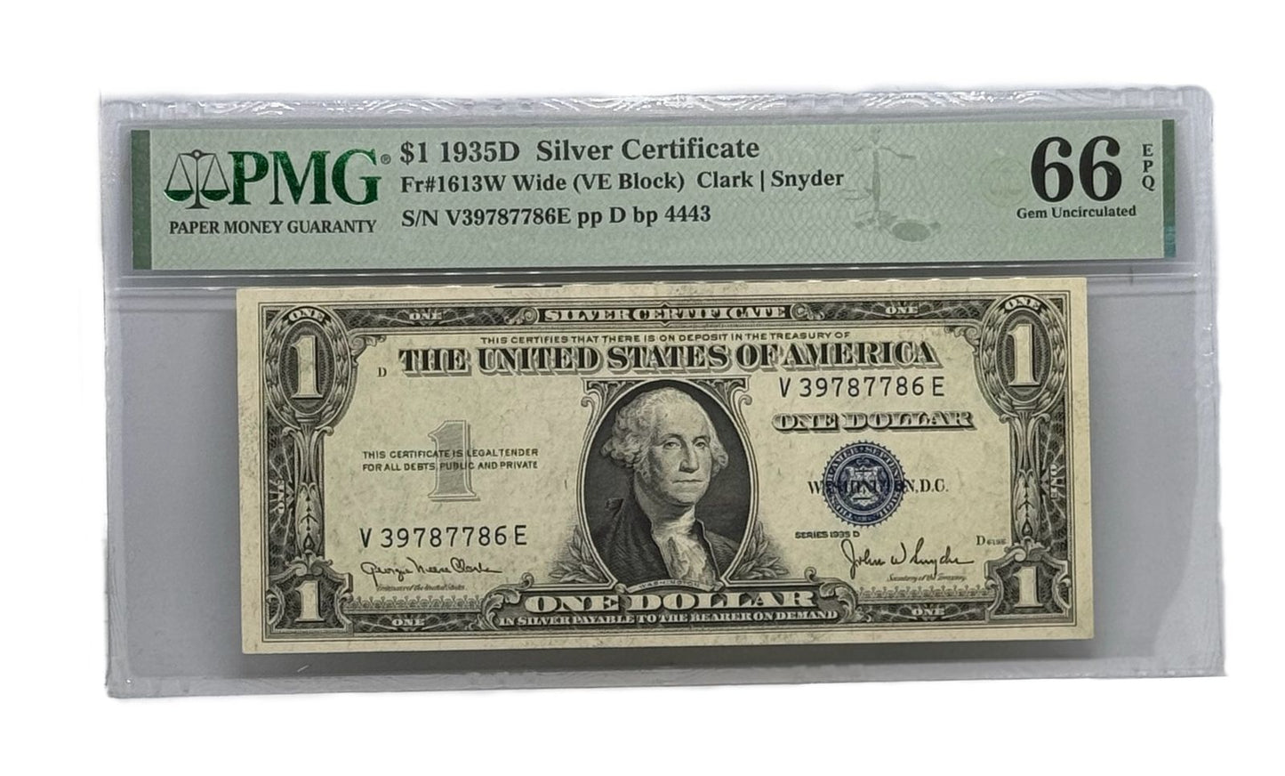 1 Dolar Silver Certificate 1935 PMG