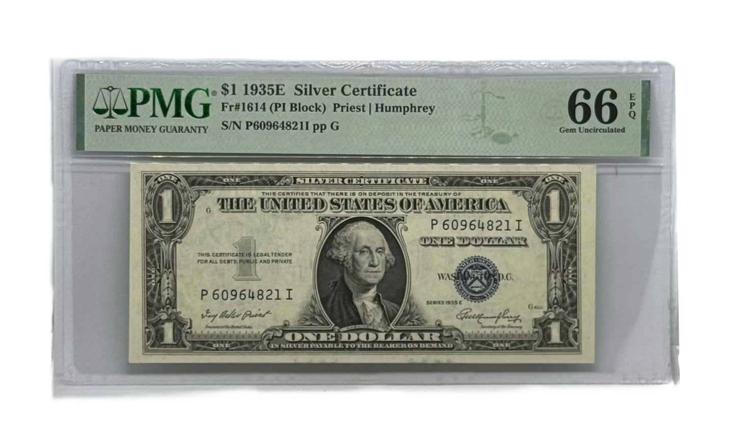 1 Dolar Silver Certificate 1935 PMG