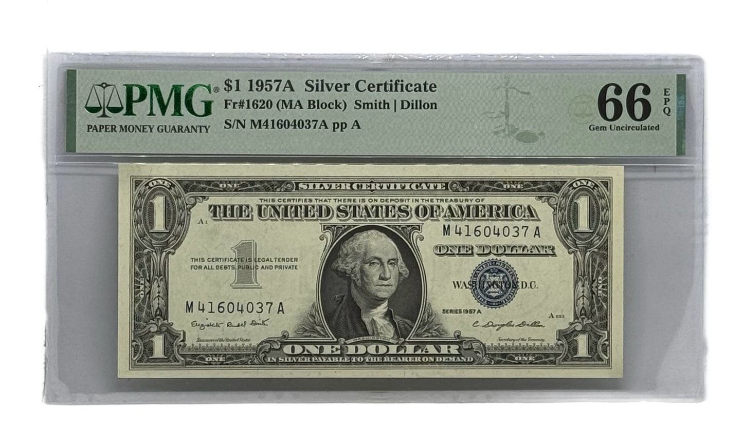 1 Dolar Silver Certificate 1957 PMG
