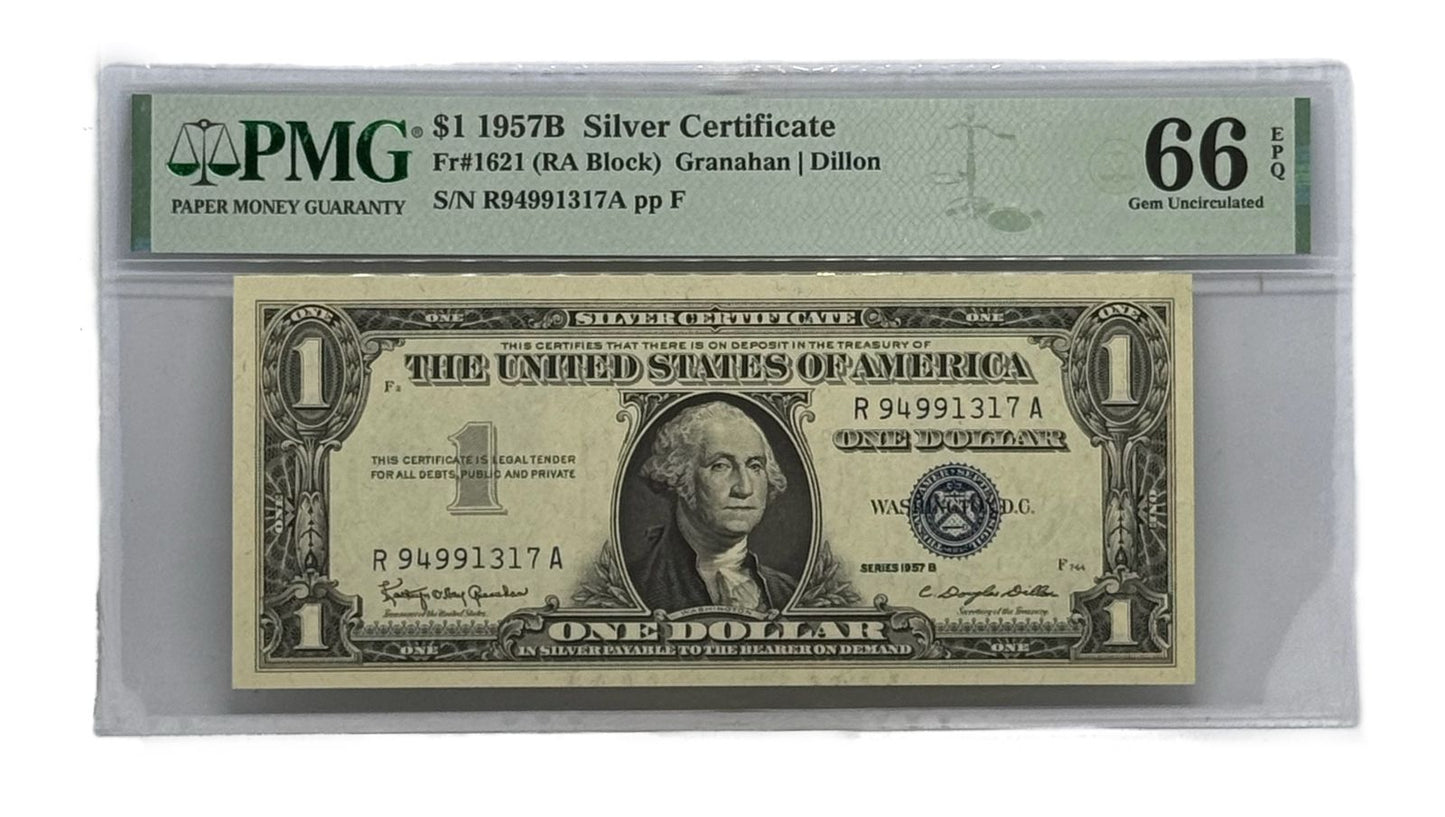 1 Dolar Silver Certificate 1957 PMG