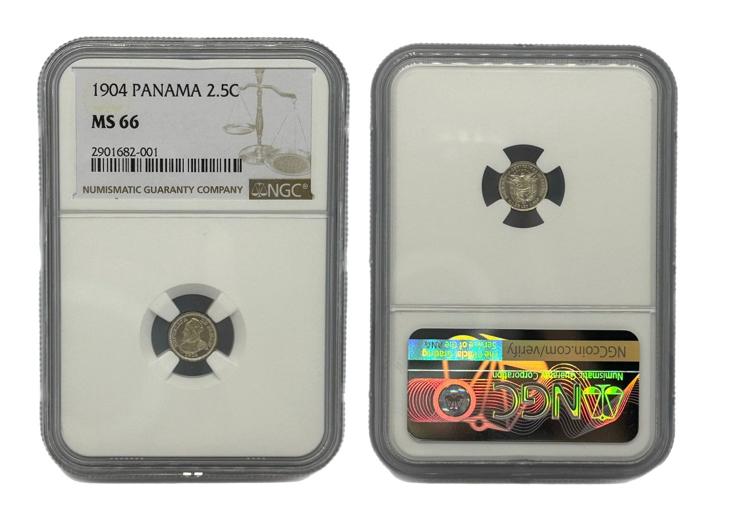 2.5 Centésimo 1904 Panamá NGC