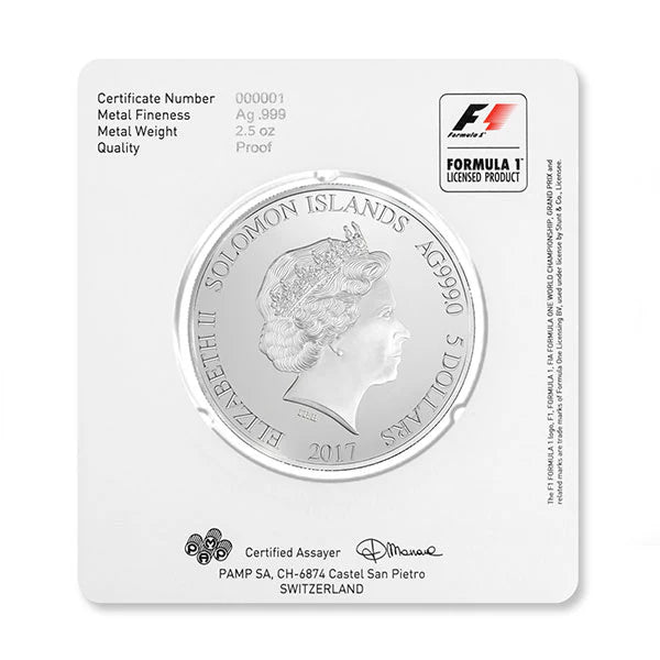 Moneda Fórmula Uno 2017 - 2.5oz .999