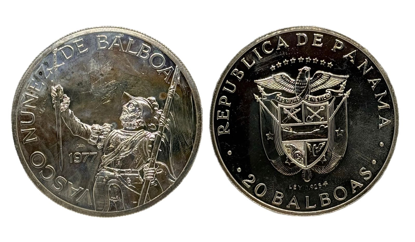 20 Balboas Panamá 1977 - Vasco Nuñez de Balboa