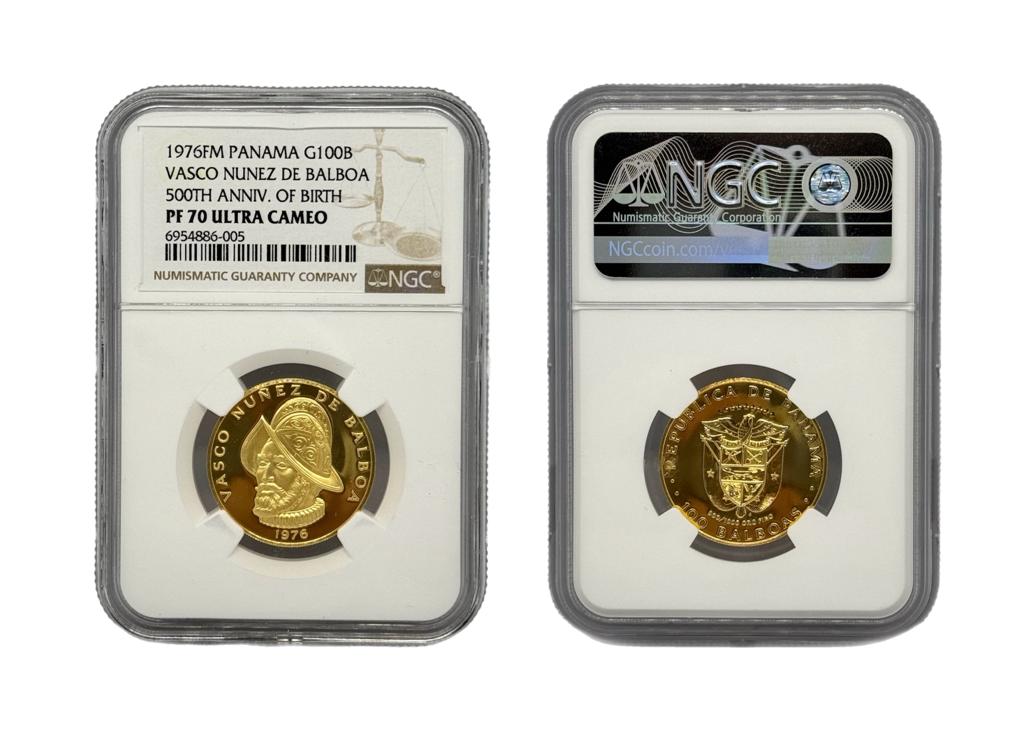 100 Balboas Oro 1976 FM Panamá NGC