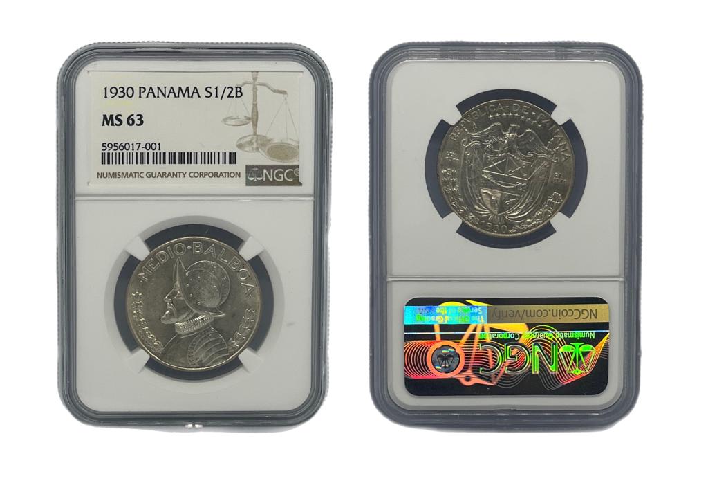 1/2 Balboa Plata 1930 Panamá NGC