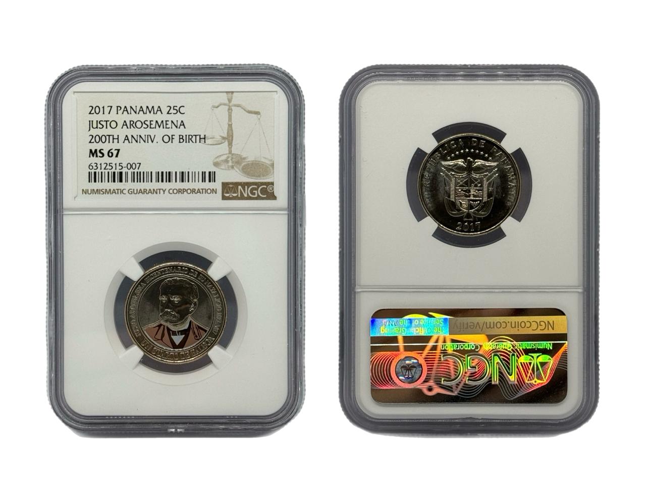 25 Centésimo 2017 Panamá NGC