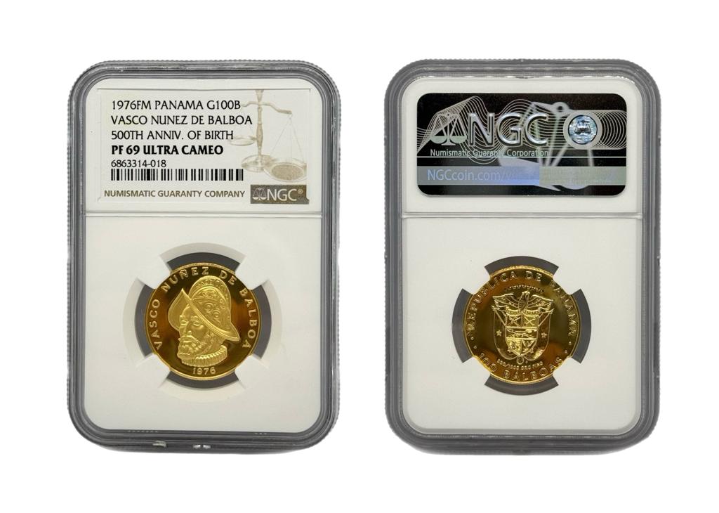 100 Balboas Oro 1976 FM Panamá NGC