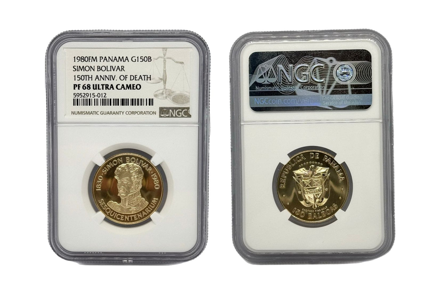 150 Balboas Oro 1980 FM Panamá NGC