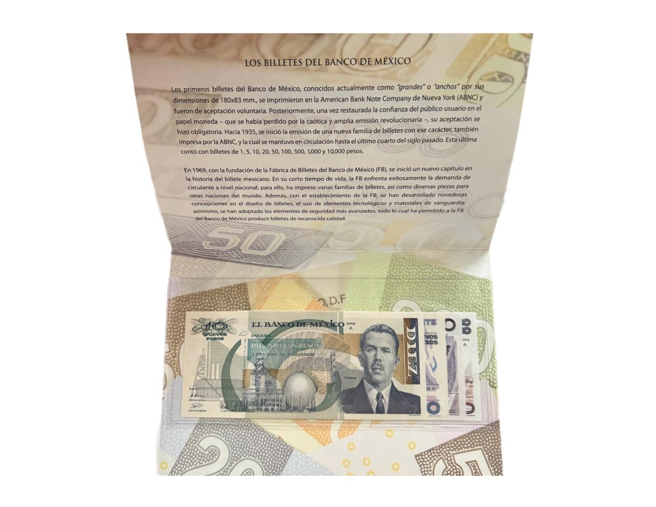 Billetes FB Tipo B de 10 a 100 Nuevos Pesos - México