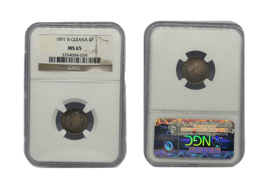 4 Peniques 1891 Guayana Britanica NGC