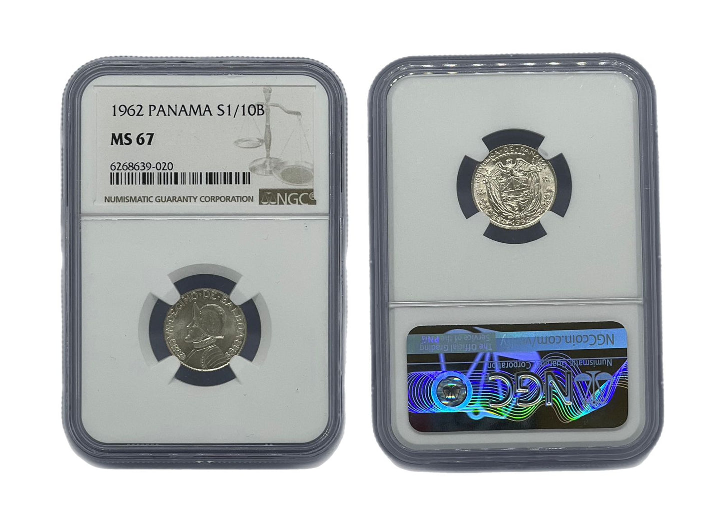 1/10 Balboa Plata 1962 Panamá NGC