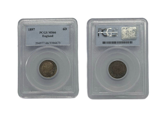 6 Peniques 1897 Gran Bretaña PCGS
