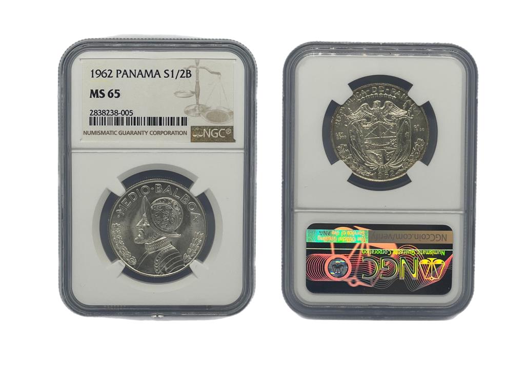 1/2 Balboa Plata 1962 Panamá NGC