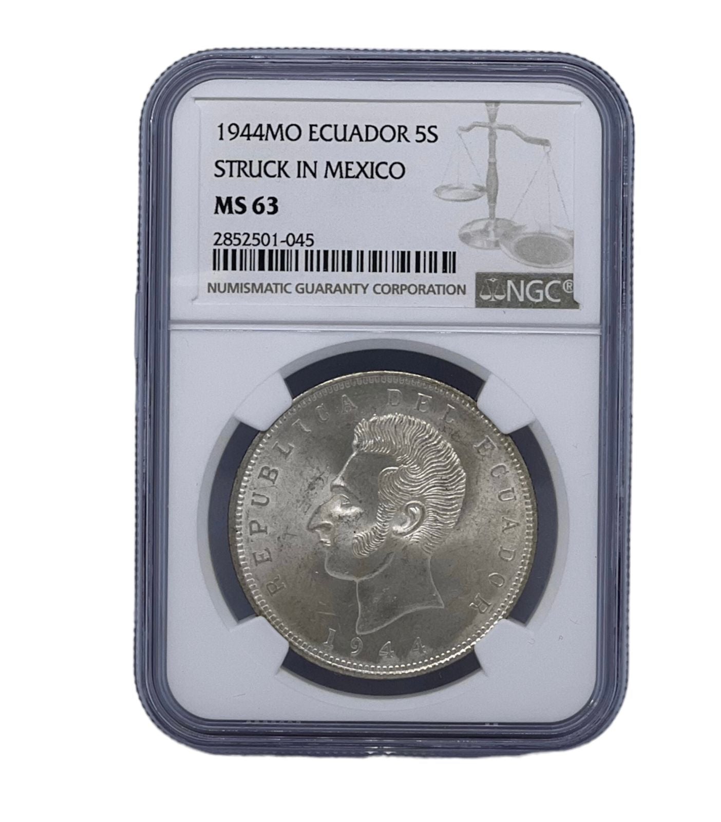 5 Sucre 1944MO Ecuador NGC