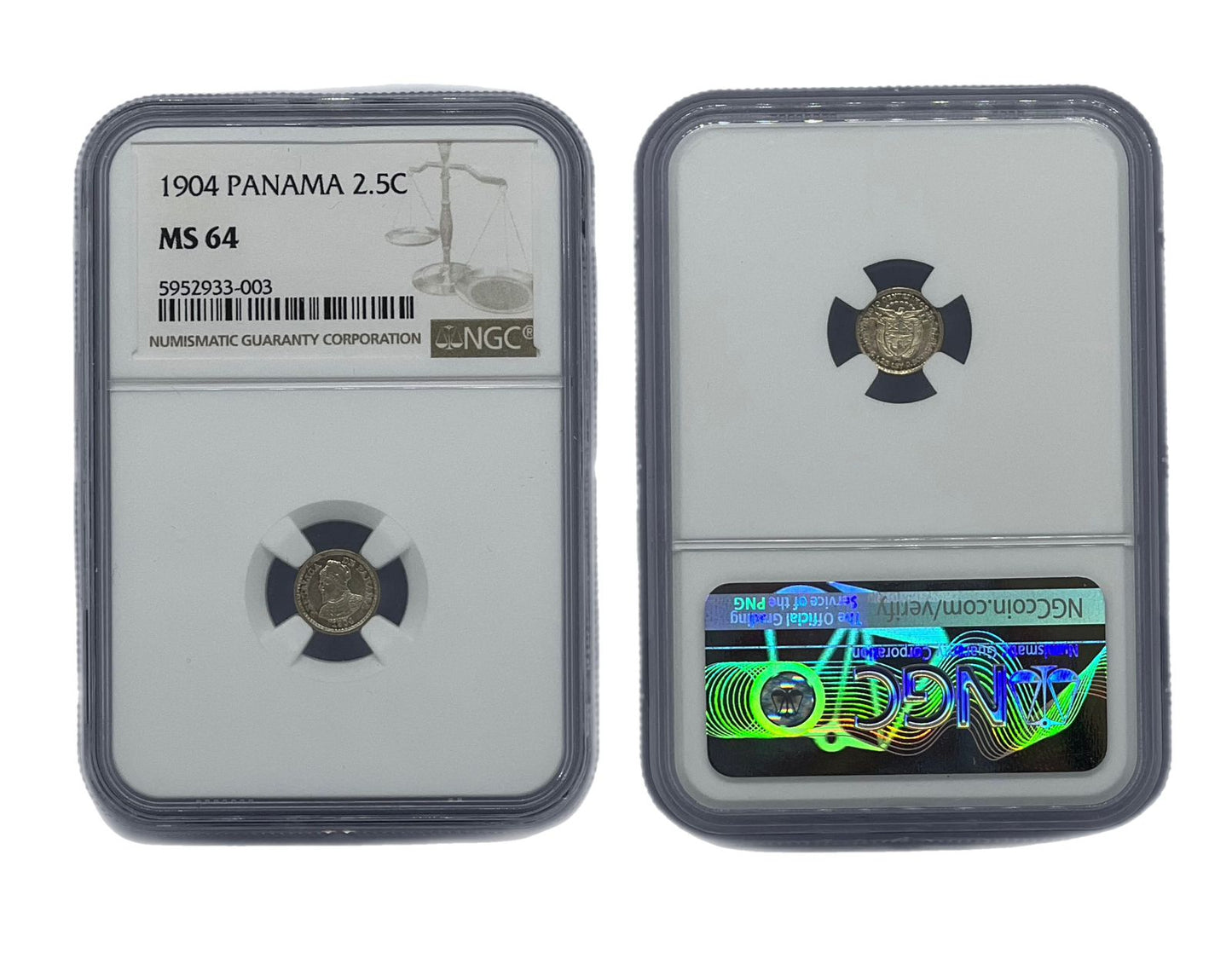 2.5 Centésimo 1904 Panamá NGC