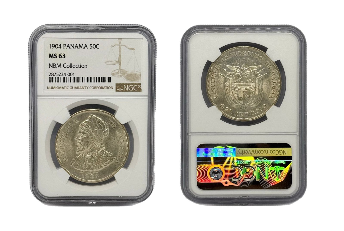 50 Centésimos 1904 Panamá NGC