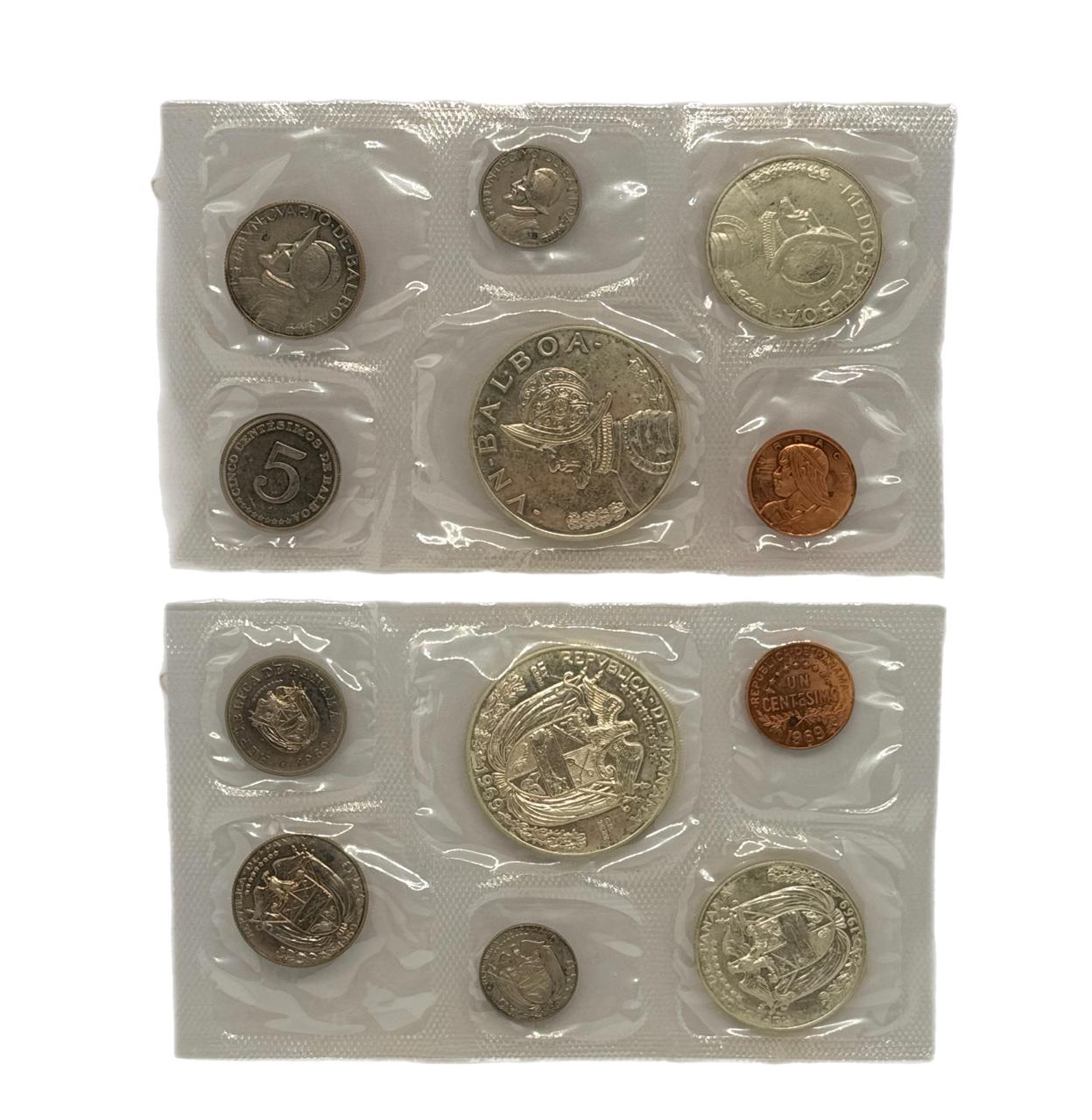 1969 Panamá Proof Set de 6 Monedas