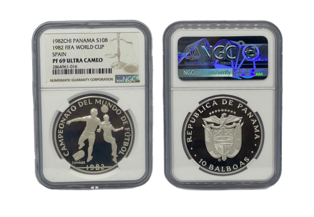 10 Balboas Plata 1982CHI Panamá NGC