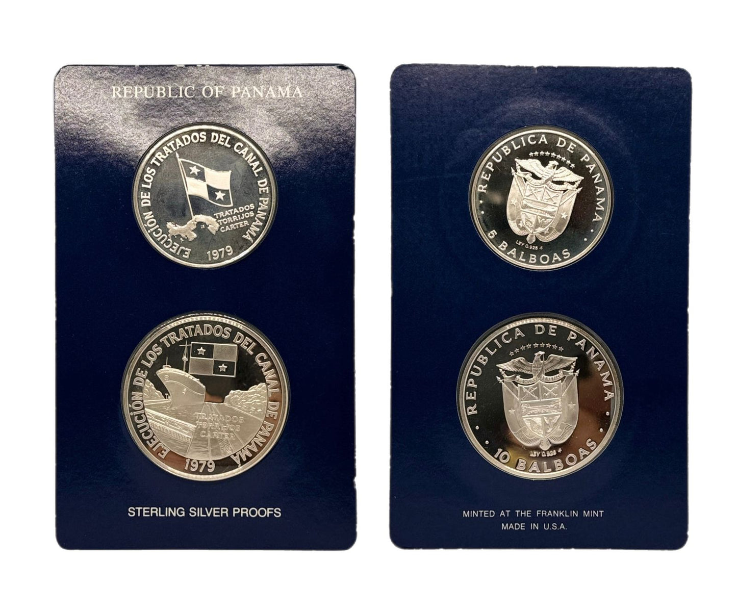 1979 Panamá Proof Set de 2 Monedas con Estuche