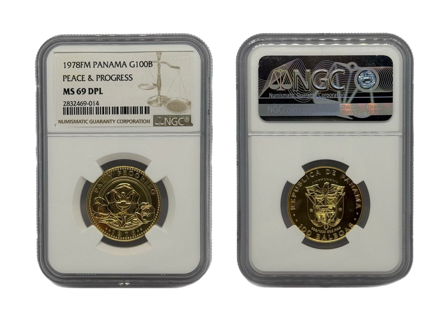 100 Balboas Oro 1978 FM Panamá NGC