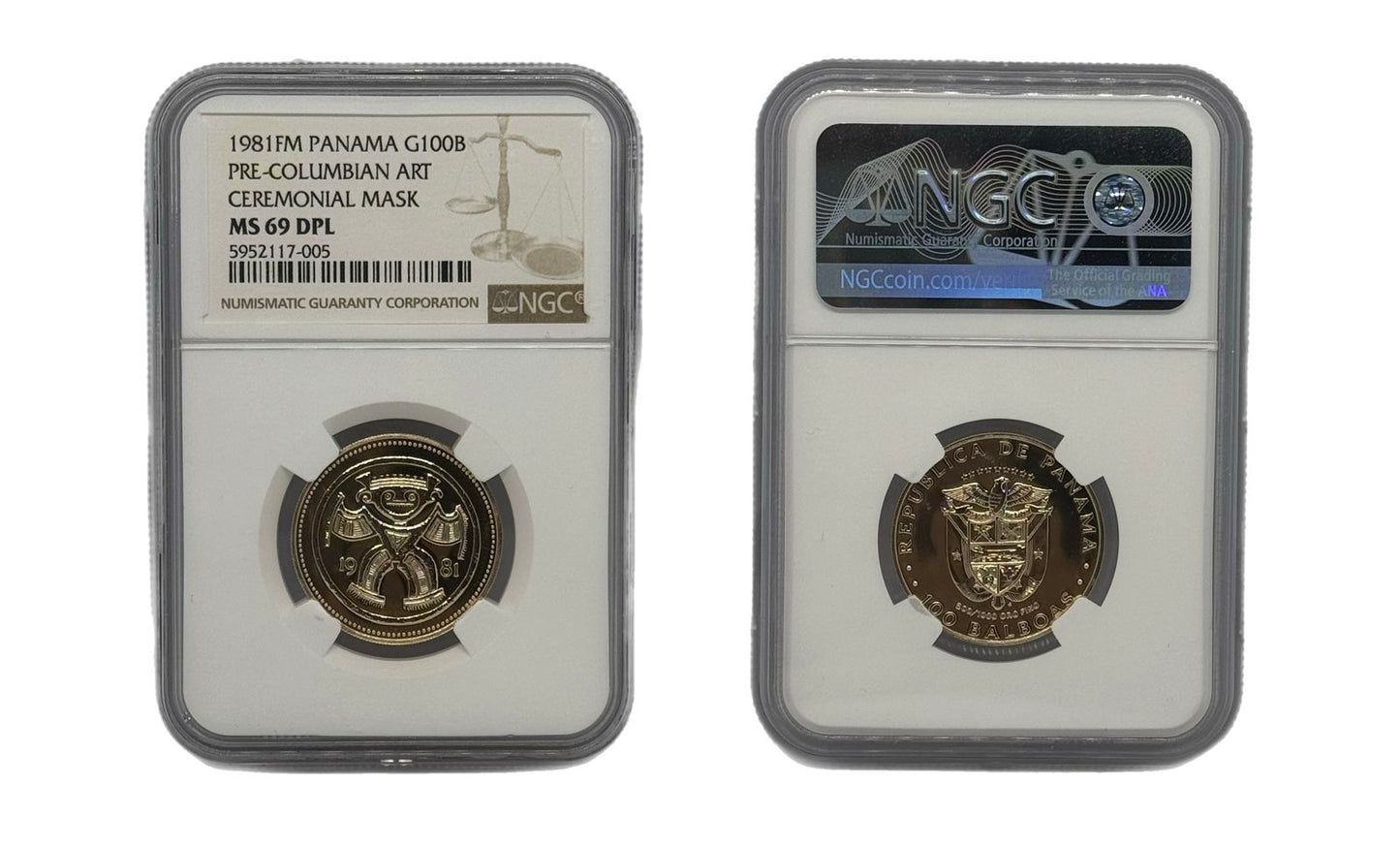 100 Balboas Oro 1981 FM Panamá NGC