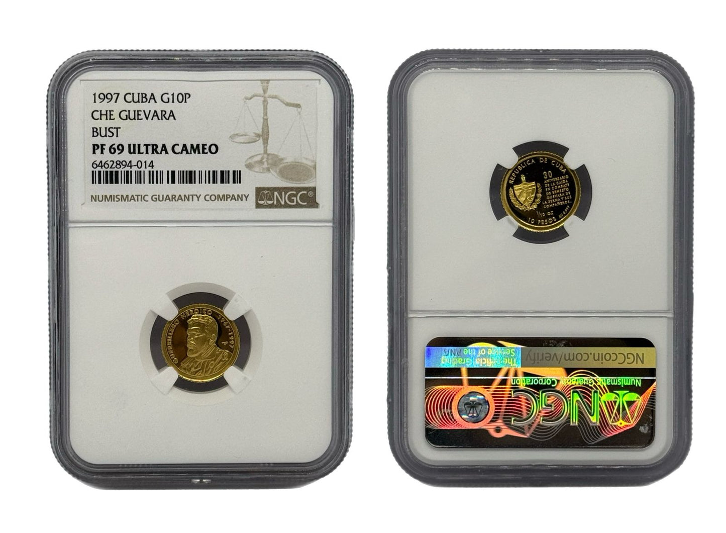 10 Pesos Oro 1997 Cuba NGC