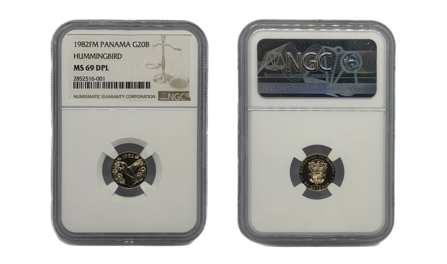 20 Balboas Oro 1982 FM Panamá NGC