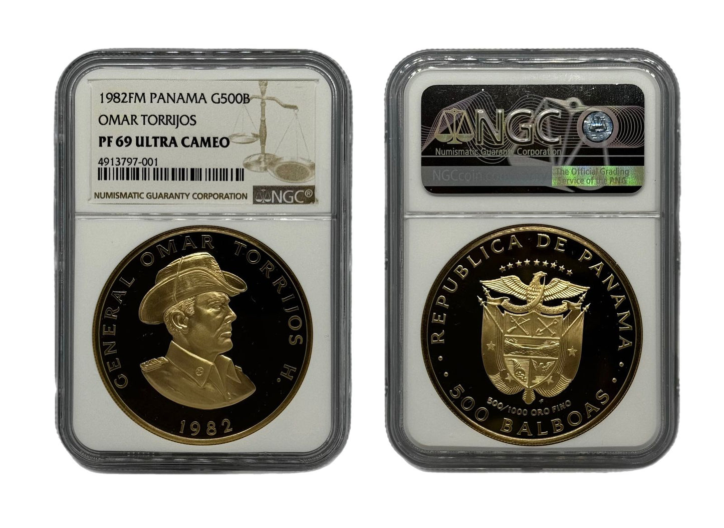 500 Balboas Oro 1982 FM Panamá NGC