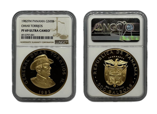 500 Balboas Oro 1982 FM Panamá NGC