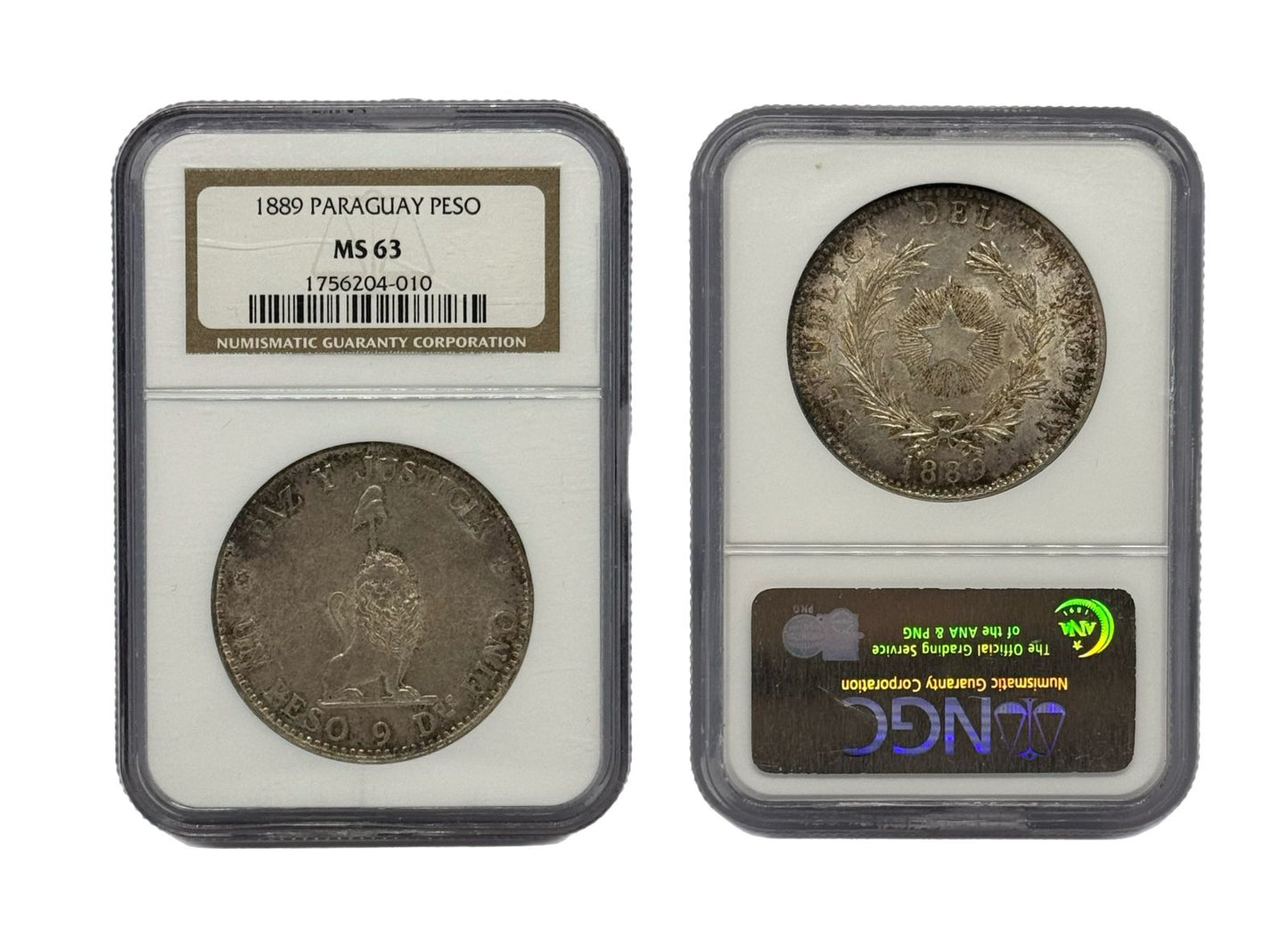 Peso 1889 Paraguay NGC