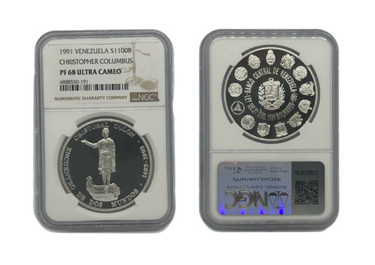 1100 Bolívares Plata 1991 Venezuela NGC