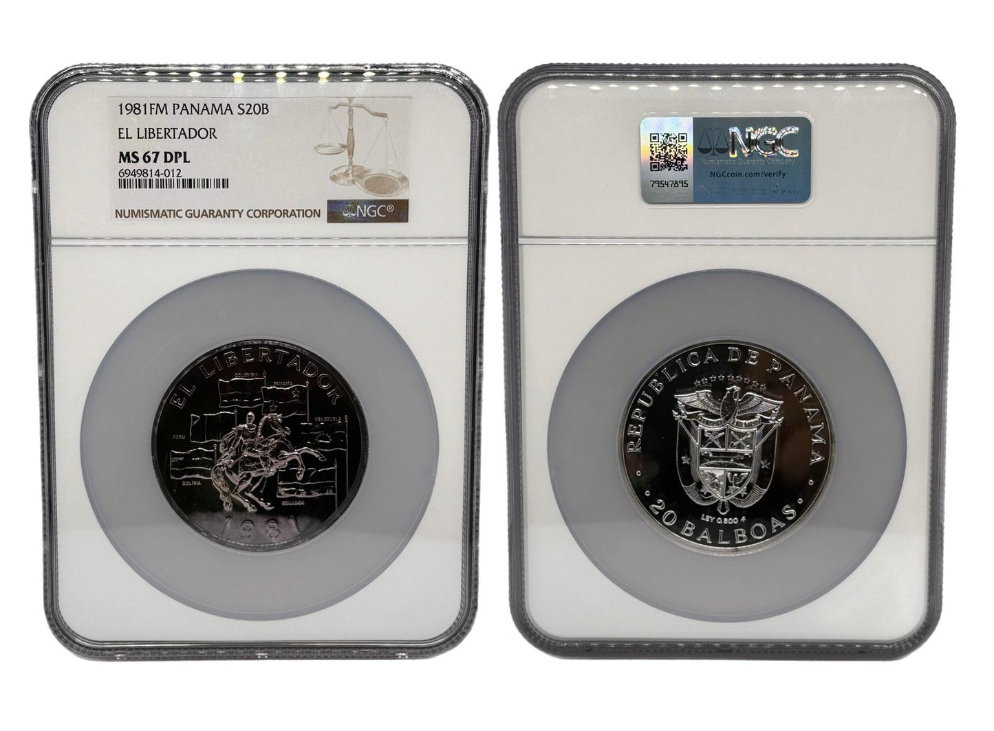 20 Balboas Panamá 1981 FM - Simón Bolívar