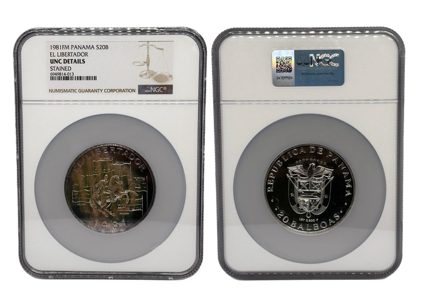 20 Balboas Panamá 1981 FM - Simón Bolívar