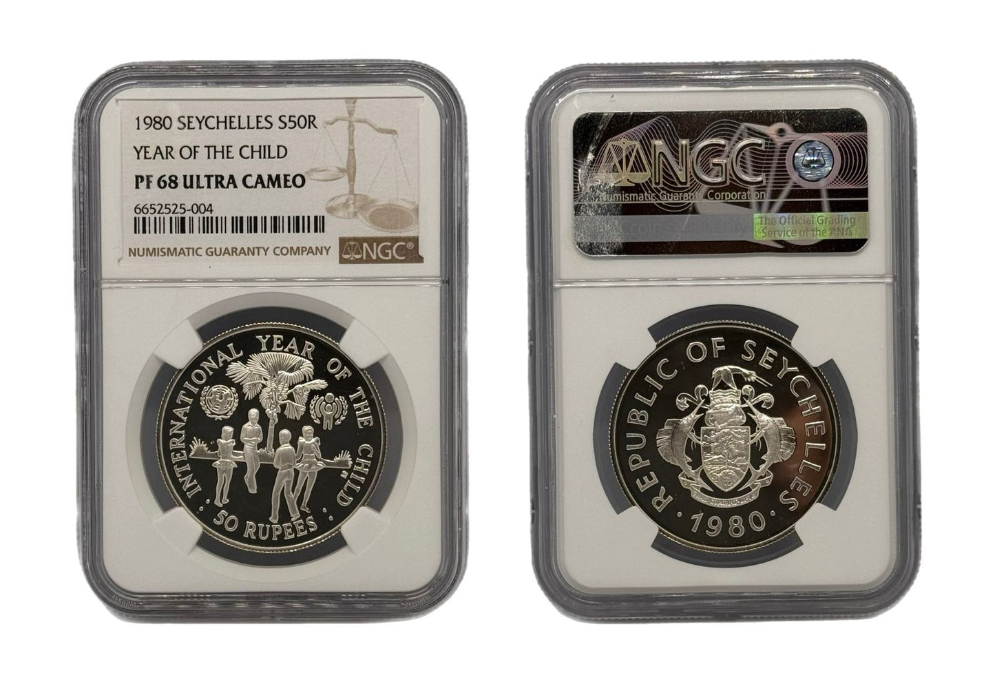 50 Rupias Plata 1980 Seychelles NGC
