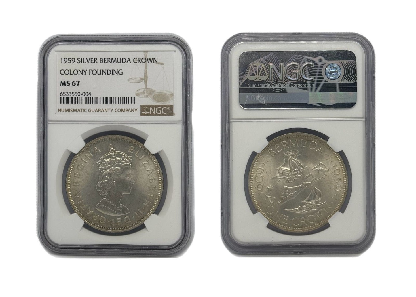Crown Plata 1959 Bermudas NGC