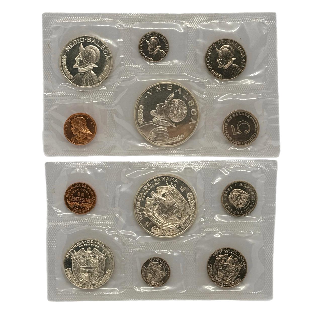 1966 Panamá Proof Set de 6 Monedas