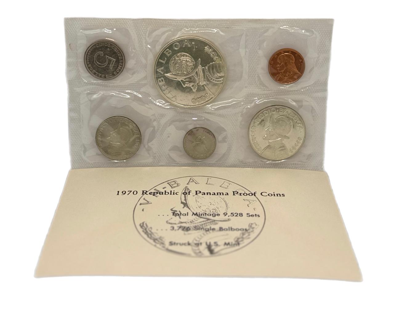1970 Panamá Proof Set de 6 Monedas