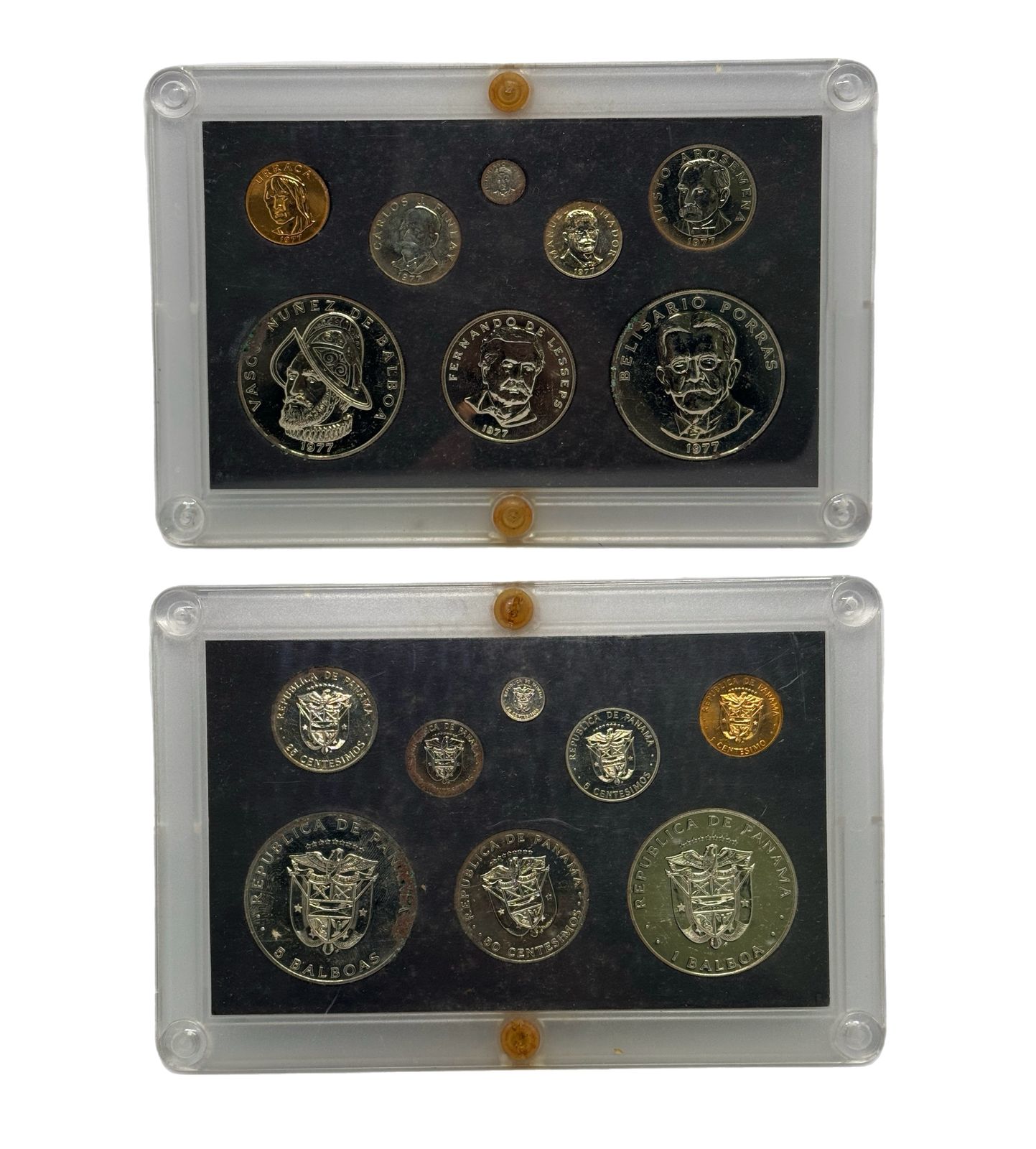 1977 Panamá Set de 8 Monedas Personajes Ilustres
