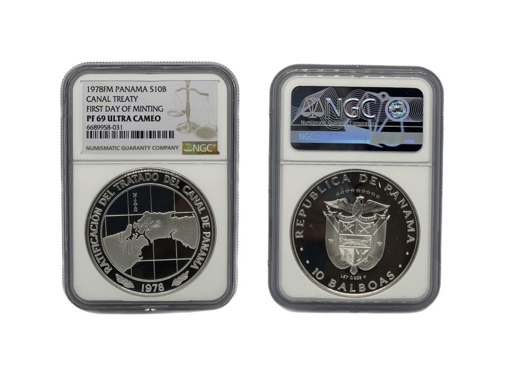 10 Balboas Plata 1978FM Panamá NGC