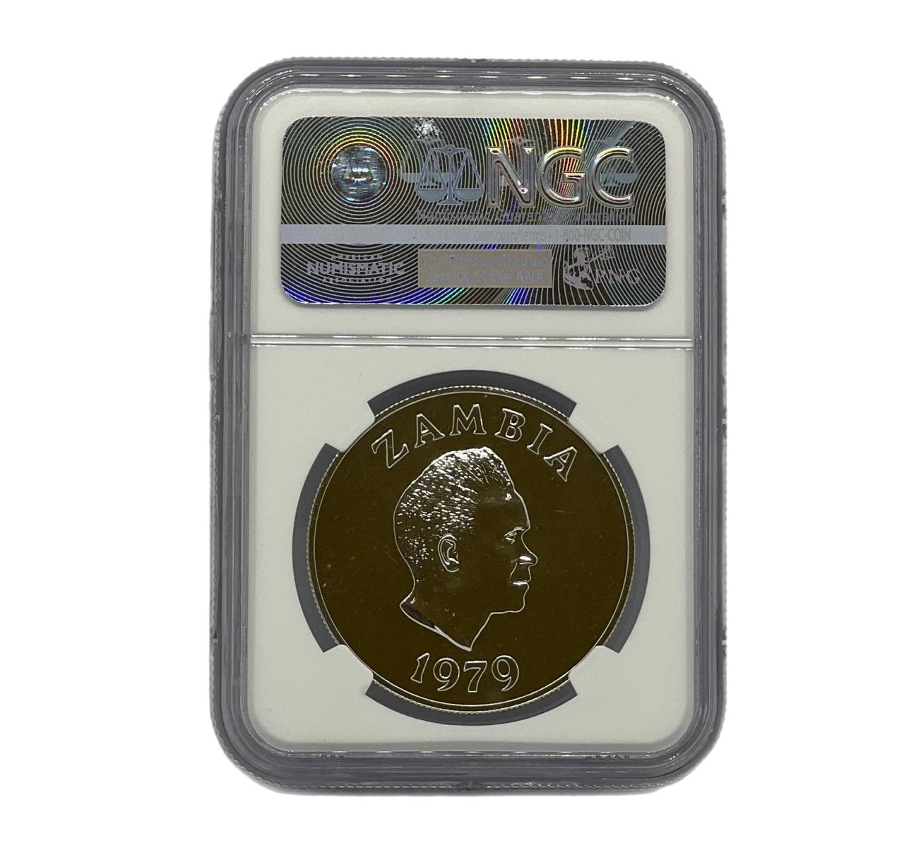 5Kwacha Plata 1979 Zambia NGC