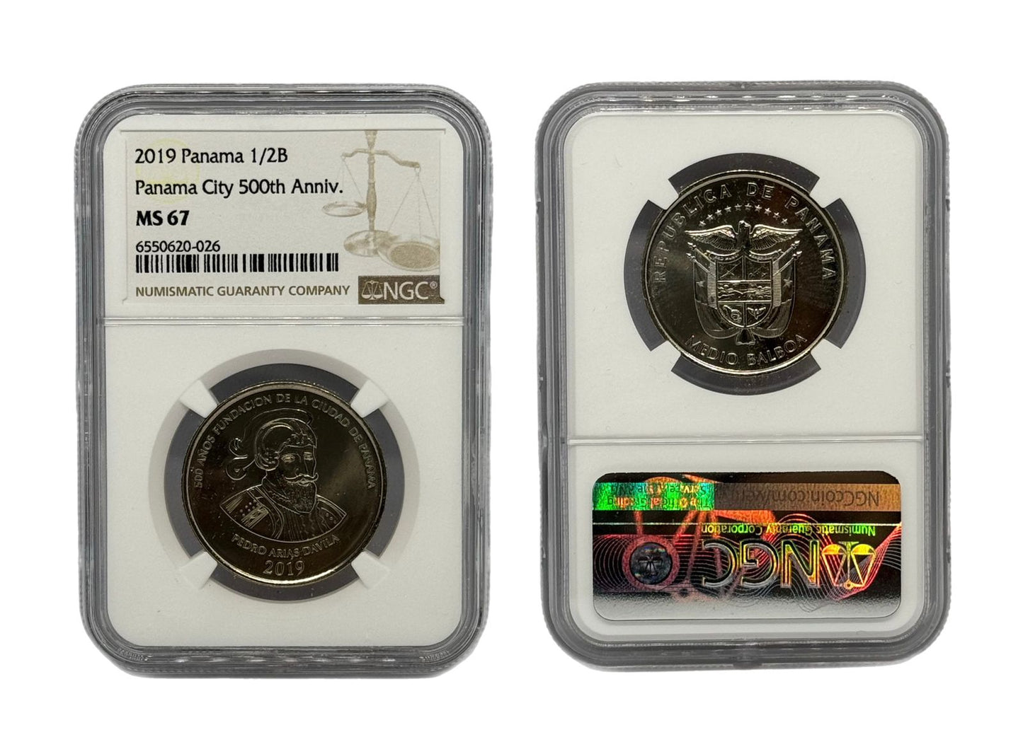 1/2 Balboa 2019 Panamá NGC - 500 Años Fundación de la Ciudad de Panamá
