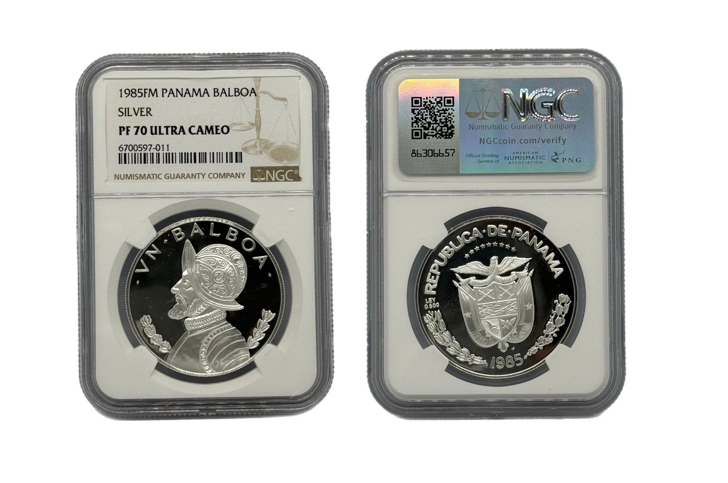 Balboa Plata 1985FM Panamá NGC